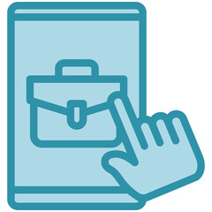 Portfolio dual tone blue color, mini illustration icon. use for modern concept, print, UI, UX kit, web and app development. Vector related to remote working, work from home.