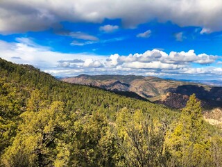 Fototapeta premium Winter View at the Copperas Vista in Grant County of the Gila Wilderness in New Mexico.