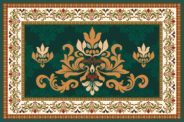 Damask rug pattern. Capet design. Rug pattern texture,carpet pattern floral.motif,grometric. Rug design elegance, decor living dining room,bedroom. Damask floral pattern.Woven carpet illustration.