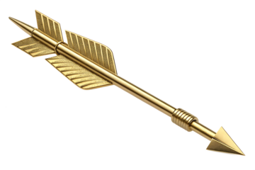 Gold arrow with pointed tip on AI generated by PNG