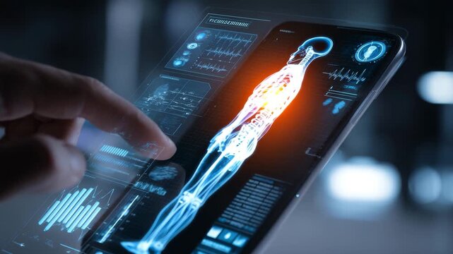 AI-Powered 3D Heart Scan on Futuristic Tablet