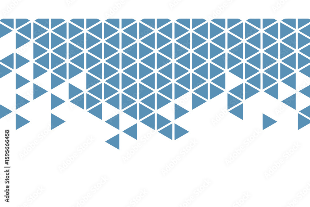 Aufkleber a pattern of blue triangles arranged in a grid fading into white space at the bottom of the image
