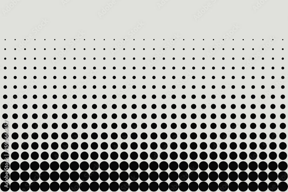 Poster a patterned background with black circles decreasing in size against a light gray background space a
