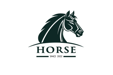 Fototapeta premium Elegant Horse Head Logo Design for Equestrian Brand or Business Since 2022