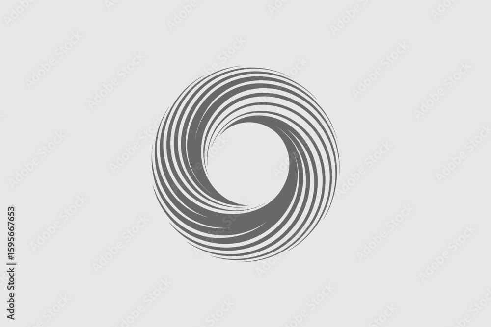 Fototapete a gray and white circular pattern with swirling lines creating a vortex like optical illusion design