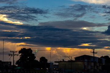 beautiful sky and clouds at sunset