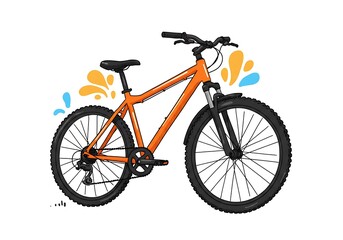 Fototapeta premium Stylish Orange Mountain Bike with Suspension Ready for Adventure