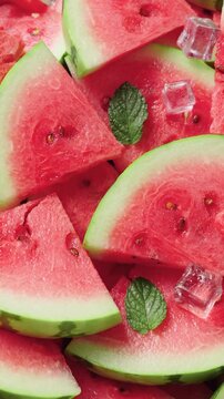 juicy ripe sliced watermelon fruit background