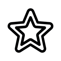 Black and white outlined star icon with double stroke style