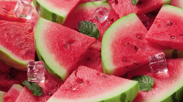 juicy ripe sliced watermelon fruit background