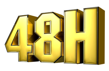 48H gold 3D illustration.