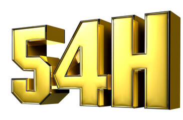 54H gold 3D illustration.