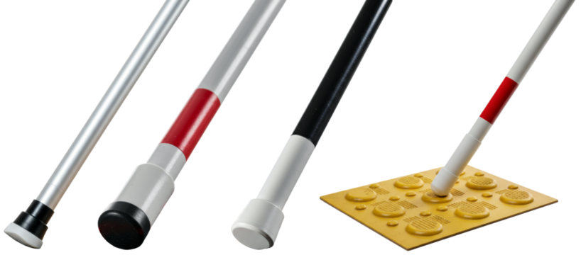White cane for visually impaired individuals on transparent background  