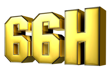 66H gold 3D illustration.