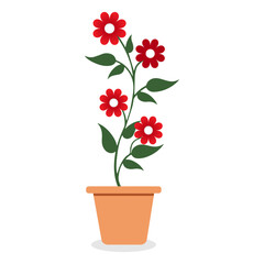 Pot with plant Vectors