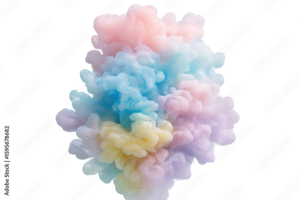 Poster pastel-colored smoke creating a dreamy and ethereal atmosphere, perfect for adding a touch of magic 