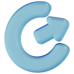 3D Blue Glass Exit Icon