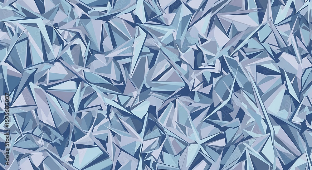 Aufkleber abstract blue triangular background with geometric shapes and cool tones pattern