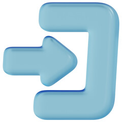 3D Blue Glass Log In Icon