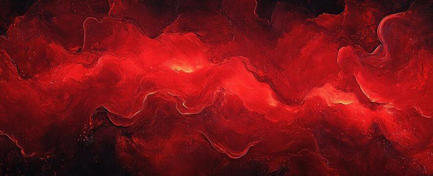 Abstract flowing red and dark marbled textures creating a dynamic and intense visual movement - Powered by Adobe