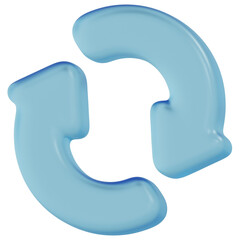 3D Blue Glass Repeat Icon