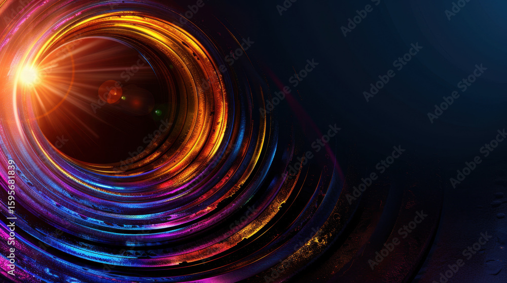 Poster abstract glowing timeline with milestones highlighting vibrant colors and dynamic light effects, cre