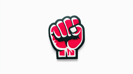 Obraz premium Colorful Embroidered Fist Patch, Activism and Empowerment Symbol
