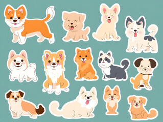 Cute Cartoon Dog Stickers Collection
