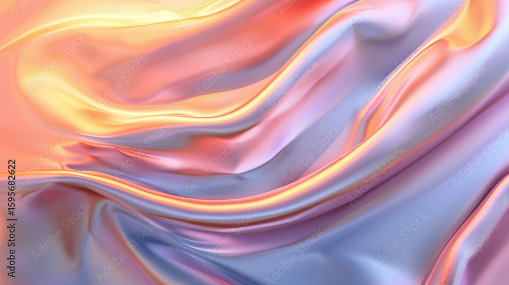 Poster smooth gradient fabric with soft pastel colors creating elegant and serene atmosphere. flowing textu