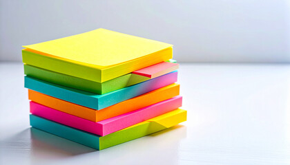 Stack of Colorful Sticky Tabs for Notes. Back to School Concept. Generated Image