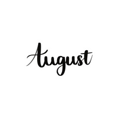 August Lettering Illustration Hand-Drawn Modern Calligraphy Text Design