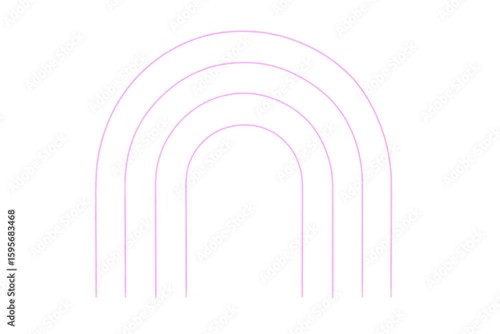 Poster simple pink arches creating a tunnel effect on a transparent background, perfect for modern and mini