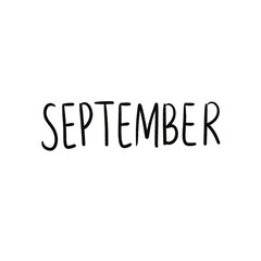 SEPTEMBER – Handwritten Black Calligraphy Illustration