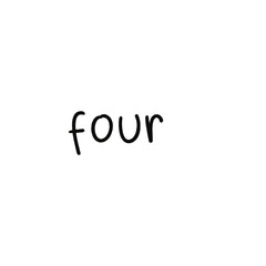 four – black handwritten lettering illustration