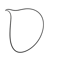 Cartoon speech bubble with upper left tail – hand drawn outline balloon shape