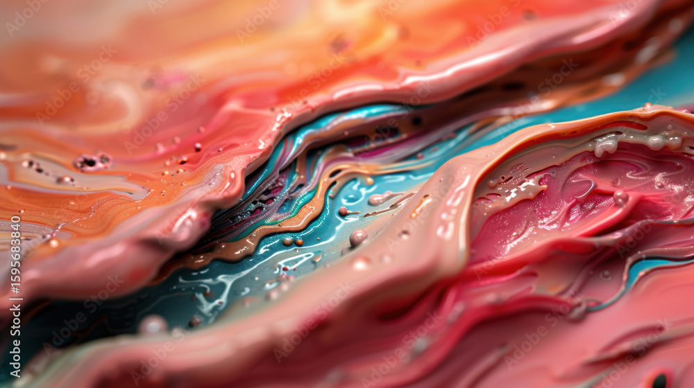 Poster abstract wax texture with soft color blends and curves creates visually captivating composition. smo