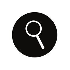 Magnifying Glass Icon Illustration – Hand-Drawn Search Symbol for UI and Web Design inside black circle