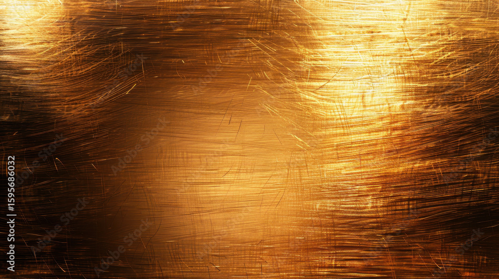 Poster brushed gold metal texture with horizontal streaks creates warm and luxurious appearance, perfect fo