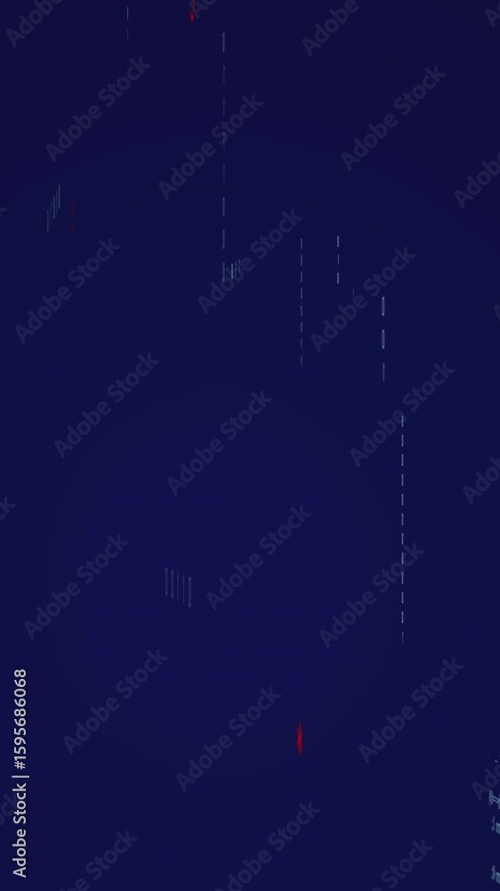 Aufkleber animation of binary coding data processing and symbols floating against blue background
