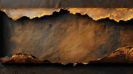 Charred paper background with burnt edges and deep colors creates dramatic and textured visual. This evokes sense of mystery and depth, perfect for artistic projects