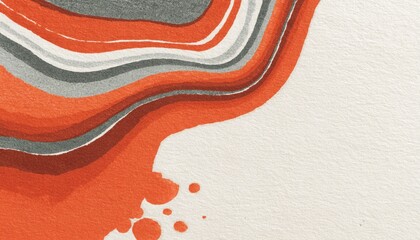Obraz premium Abstract orange gray wave pattern watercolor painting texture