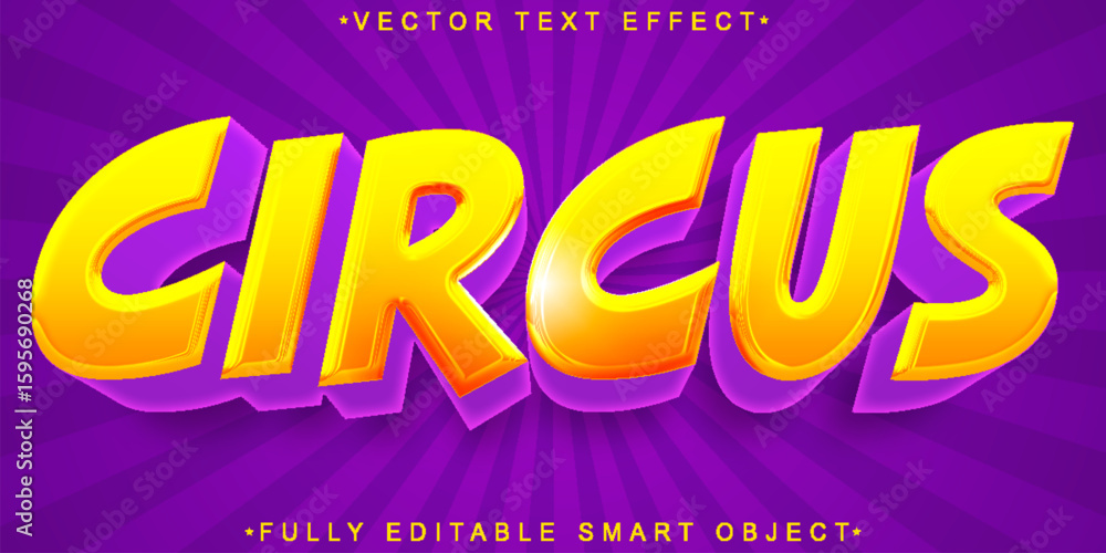 Poster fun colorful circus show performer magic parade style design vector fully editable smart object text