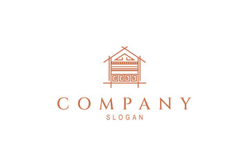 Unique house or real estate logo with classic ornament