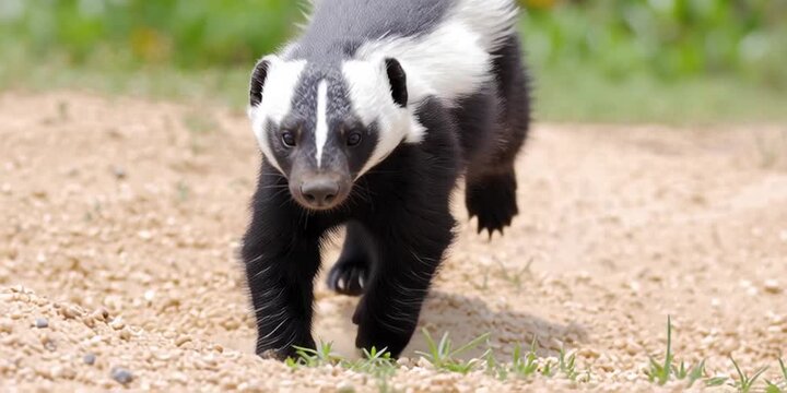 honey badger is running in nature ready to not give af