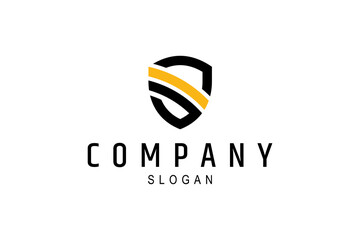 Abstract shield and S letter logo design concept