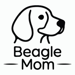 Beagle mom dog outline design.