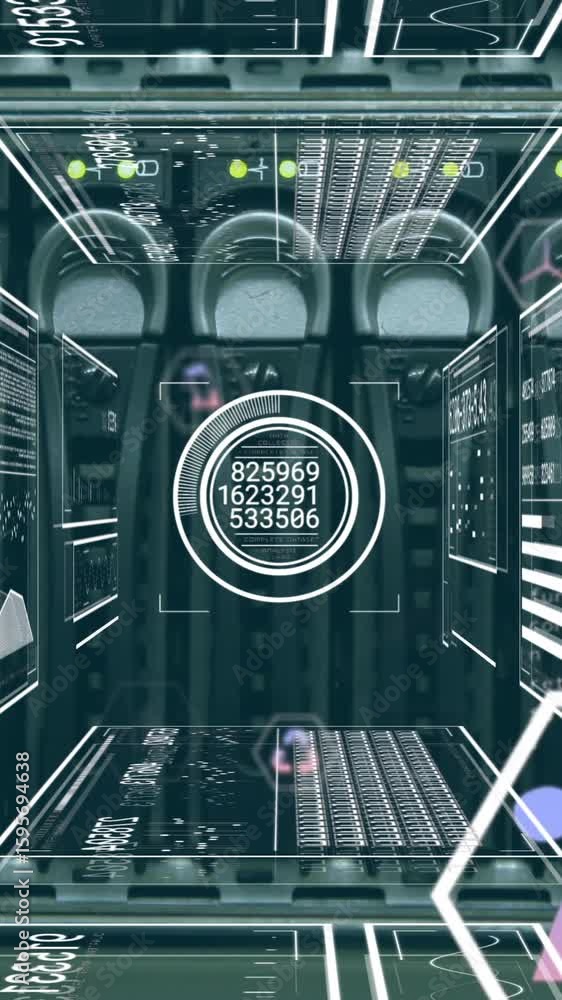 Poster animation of financial data processing over computer servers