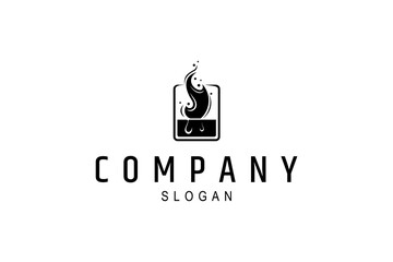 Minimal logo of candlelight in a glass cup