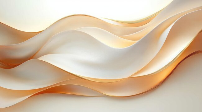 abstract smooth flowing layers of cream and beige tones creating a soft and elegant wave-like pattern with a calming and serene atmosphere