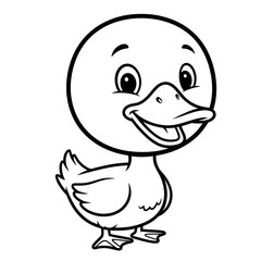 Duck cartoon coloring page